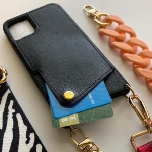 Classic Black - Eco-Leather iPhone Case with Card Holder